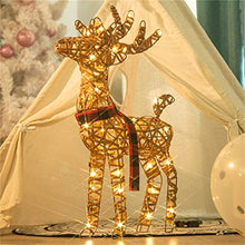Load image into Gallery viewer, DELICHTER LED Weihnachtsfigur Rattan Rentier, Reh Weihnachtsbeleuchtung mit Timer warmweiß , Hirsch Weihnachtsdeko für Außen und Innen Wohnzimmer Garten