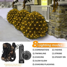 Load image into Gallery viewer, EAMBRITE Christmas Lights 84LT Bush Net Lights Diamond Shape LEDs 8 Modes Timer Waterproof Battery Powered for Yard Bushes Indoor Outdoor Decorations (Warm White)