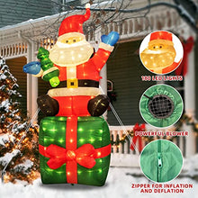 Load image into Gallery viewer, PEIDUO 6 Foot Christmas Inflatable Santa Claus, Light up Santa with Gift Box, Large Blow up Yard Decorations with 180 Built-in LED for Outdoor Holiday Yard Lawn Home Family Decor