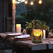 Load image into Gallery viewer, Set of 2-EAMBRITE 9.5 Inch LED Lantern, Bronze Plastic Lantern, Battery Powered Traditional Look LED Lighting, Warm and Bright White Light, Indoor and Outdoor