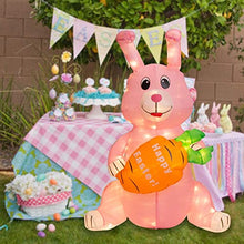 Load image into Gallery viewer, EAMBRITE Easter Decorations 4FT Inflatable Easter Bunny Outdoor Lights Mains Powered Blow up Yard Decorations Waterproof for Front Door Garden Lawn Party Décor