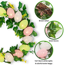 Load image into Gallery viewer, EAMBRITE Easter Egg Wreath 13” 16LT Spring Wreath with Timer Function Battery Operated for Front Door Window Wall