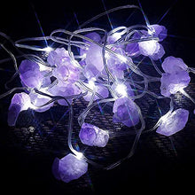 Load image into Gallery viewer, Vanthylit Amethyst LED String Lights 30LED Natural Raw Stones Decorative String Lights Battery Operated Crystal String Lights for Indoor Outdoor Valentine's Day Bedroom Party Decoration