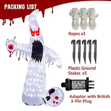 Load image into Gallery viewer, EAMBRITE Halloween Decorations 10FT Inflatable Ghost Outdoor Lights Mains Powered Blow up Yard Decorations Waterproof for Front Door Garden Lawn Party Décor