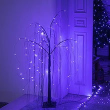 Load image into Gallery viewer, EAMBRITE 4FT Halloween Tree Black Halloween Willow Tree with Orange and Purple Lights Halloween Indoor Decorations for Home Party Festive Decor