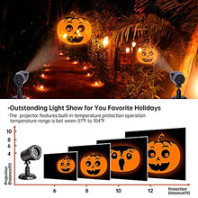 Load image into Gallery viewer, PEIDUO Halloween LED Projector Pumpkin Animated Projectors Lights Waterproof Outdoor Landscape Decorative Lighting for Patio, Garden, Halloween Wedding Party