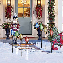 Load image into Gallery viewer, EAMBRITE Christmas Bulb Pathway Lights with 40 LED, Jumbo C9 Pathway Makers Stake Lights, Christmas Stake Lights for Outdoor Patio Yards Driveway Decorations