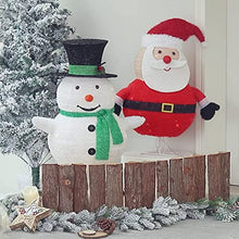 Load image into Gallery viewer, Eambrite Light up Snowman and Santa Pop up 2.5FT Fluffy Christmas Decorations with Waterproof Plug for Indoor and Outdoor (Set of 2)