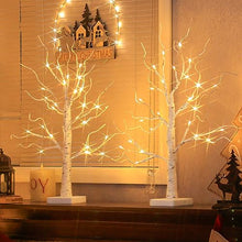 Load image into Gallery viewer, PEIDUO Set of 2 Artificial Tree for Table Decor, Battery Powered Tree Lights with Timer, Lighted Birch Tree with LED Lights for Home, Bedroom, Office, Living Room, Wedding Decor (2FT 24LT Warm White)