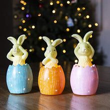 Load image into Gallery viewer, Eambrite Easter Bunnies Figurine Statue with Timer Battery-Operated Animal-Shaped Table Lamp Flameless Easter Bunny Candle Ornaments for Easter and Spring Décor (Set of 3)
