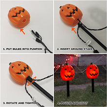 Load image into Gallery viewer, PEIDUO 4PK Halloween Yard Stakes with 20LT Warm White Lights, Pumpkin Pathway Lights for Outdoor Driveway Walkway Garden Lawn Decor, Sidewalk Decorations