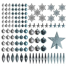 Load image into Gallery viewer, PEIDUO Christmas Ball Ornaments for Christmas Trees, 119 CT Shatterproof Christmas Tree Decorations, Silver Christmas Ornaments Set for Xmas, Holiday, Wreath and Party Decorations