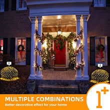 Load image into Gallery viewer, EAMBRITE Christmas Lights 128LT Bush Net Lights Diamond Shape LEDs 8 Modes Timer Waterproof Battery Powered for Yard Bushes Indoor Outdoor Decorations (Warm White)