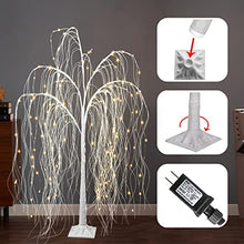 Load image into Gallery viewer, PEIDUO LED 4FT White Willow Tree 180 Warm White Lights Plug in Adapter Prelit Tree Branches for Christmas Indoor Outdoor Home Holiday Wedding Party Garden Décor