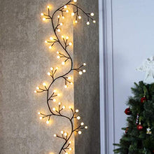 Load image into Gallery viewer, Vanthylit 8.8FT Lighted Brown Artificial Garland Lights with 84LT Frosted Warm White LED Bulb Waterproof Twig Vine Clearence for Holiday Indoor and Outdoor Fireplace Bedroom Yard Decoration