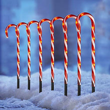 Load image into Gallery viewer, Vanthylit Outdoor Christmas Decoration 8PK Candy Cane Lights with 64 LEDs Pathway Christmas Markers with 8 Modes Plug in for Yard Garden Lawn (44cm)