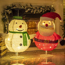 Load image into Gallery viewer, Eambrite Light up Snowman and Santa Pop up 2.5FT Fluffy Christmas Decorations with Waterproof Plug for Indoor and Outdoor (Set of 2)