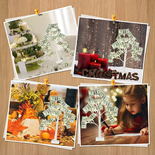 Load image into Gallery viewer, PABIPABI Money Tree Gift Holder,24 LED Lighted Display Tree with 12 Clear Clips, Battery/USB Powered Timer Birch Tree for Christmas, Memo, Present Card, Photo, Wedding, Birthday Graduation