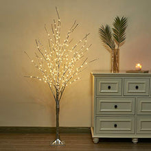 Load image into Gallery viewer, Vanthylit 5FT LED Tree with Fairy Lights Warm White 217LT Sliver Tree Lights for Home Wedding Holiday Outdoor Decor