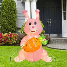 Load image into Gallery viewer, PEIDUO Easter Decorations, Inflatable Easter Bunny with LED Lights, Easter Inflatables Outdoor Decorations with Sandbag and Stakes, Easter Blow up Yard Decorations for Holiday Garden Lawn Party (4FT)
