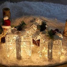Load image into Gallery viewer, DELICHTER LED Weihnachtsdeko, 3PK Boxen weiß Acryl Weihnachten Boxen Lichter für Innen Außen beim Tannenbaum
