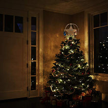 Load image into Gallery viewer, EAMBRITE Christmas Golden Star Tree Topper Motion Rotating Carousel Treetop Lighted with Golden Glitter