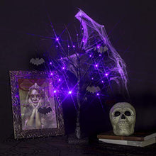 Load image into Gallery viewer, Eambrite Halloween Deko Fledermaus 24 LEDs Lichterbaum, Halloween Dekoration Batterie lila Licht mit Timer Funktion, Halloween Baumbeleuchtung für Kinder Party Indoor Wohnung