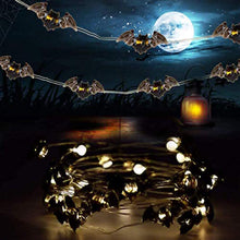 Load image into Gallery viewer, EAMBRITE Halloween Lights Set of 3 Themed Fairy Lights with 30 LED Pumpkin Bat and Ghost Indoor Halloween Decorations Battery Powered with 8 Lighting Modes Waterproof Decor for Indoor and Outdoor