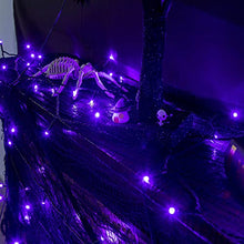 Load image into Gallery viewer, Eambrite Halloween Lights 20m 200 LED Purple Fairy Lights Plug in with Horror Halloween Music Sync Waterproof Outdoor String Lights Decorations for Garden Home Haunted House Décor- Black Cable