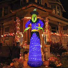 Load image into Gallery viewer, Vanthylit 10FT Halloween Inflatable Witch Outdoor Decoration Light with 220LT Build-in Cool White LED Lights, Blow Up Witch for Halloween Decorations Outdoor Yard Garden Lawn