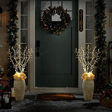 Load image into Gallery viewer, Vanthylit Lighted Twig Branch Stakes 34” 3PK Silver Metal Branch Lights with 114LT Warm White Spring Decor for Home Holiday Christmas Floor Vase Tabletop Decoration Indoor and Outdoor Use