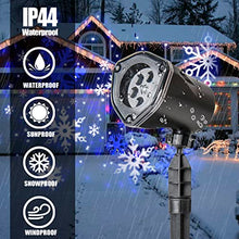 Load image into Gallery viewer, Vanthylit Christmas Projection Lights White and Blue Snowflakes Projector Outdoor and Indoor Waterproof LED Landscape Lighting for Christmas Garden House Party Decoration
