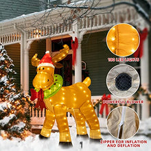 Load image into Gallery viewer, PEIDUO Inflatable Reindeer Christmas Yard Decorations, Christmas Inflatables Outdoor 6Ft Reindeer, Inflatable Christmas Reindeer with Stakes Ropes