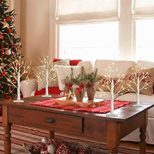 Load image into Gallery viewer, PEIDUO Set of 4 Artificial Tree for Table Decor, Battery Powered Tree Lights with Timer, Lighted Birch Tree with LED Lights for Home, Bedroom, Office, Living Room, Wedding Decor (2FT 24LT Warm White)