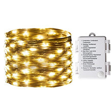 Load image into Gallery viewer, PEIDUO Indoor String Lights 17 FT with 50LT Warm White Lights Battery-Powered String Lights 8 Modes for Bedroom, Christmas, Parties, Wedding, Centerpiece, Decoration