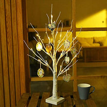 Load image into Gallery viewer, EAMBRITE 2FT 24LT White Birch Twig Tree Lights Tabletop Gift Cards Mothers's Day Tree with Ornaments Home Decoration Warm White Lamp LED