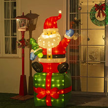 Load image into Gallery viewer, Christmas Inflatable Lights, Vanthylit Santa Claus Outdoor Decoration 6FT Blow Up Santa Gift Box with Bright Warm White LED Christmas Decoration for Yard Holiday Indoor and Outdoor Use