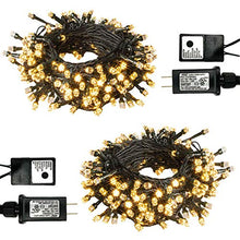 Load image into Gallery viewer, PABIPABI Christmas Tree Lights Warm White, 2 Pack 200 Led Outdoor Christmas Lights for House, 66ft Waterproof Christmas String Lights Plug in with 8 Modes for Bedroom Indoor & Outdoor Decor(2 Pack)