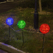Load image into Gallery viewer, Vanthylit 3PK Christmas Garden Stakes Clearence Multi-Coloured Pathway Lights with Crackle Ball Outdoor Decorations for Garden Christmas