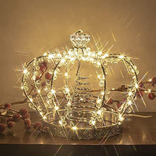Load image into Gallery viewer, EAMBRITE Christmas Crown Tree Topper Twinkling Jewelled Crown with 60 Warm White LEDs Plug in for Christmas Tree Decorations