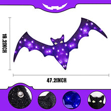 Load image into Gallery viewer, Vanthylit Halloween Decoration, Hanging Bat Glittered with 30LED Purple Lights for Indoor and Outdoor Use Spooky Bat Light for Halloween Party Patio Yard Porch Wall