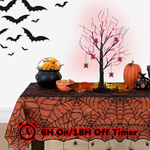 Load image into Gallery viewer, PEIDUO 2 FT Black Halloween Tree with 24 Red Lights and Halloween Tree Ornaments Light up Bonsai Tree with Timer for Halloween Decorations Indoor Battery Powered