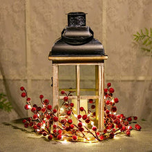 Load image into Gallery viewer, Vanthylit 6FT Red Berry Garland Lights Battery Operated Christmas Garlands for Holiday Indoor Outdoor Decorations