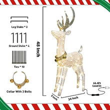 Load image into Gallery viewer, PEIDUO Garden Decor Lighted Reindeer with 70 Warm White Light, Patio Decor Light up Deer Decorations for Home Lawn Yard Garden Indoor Outdoor Decor Adapter Plug in