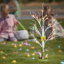 Load image into Gallery viewer, DELICHTER Lichterbaum mit Ostern deko, Birke Baum mit 24 Warmweiß LEDs, Batteriebetrieben, Lichterdekozweige für Frühling Zuhause Party Geburtstag Hochzeit Innendeko Kinder (60 cm/24 LEDs)