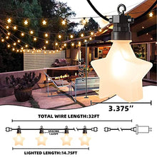Load image into Gallery viewer, EAMBRITE Star String Lights Outdoor, Waterproof Hanging Star Lights Connectable, 32 FT 10 Stars LED Twinkle Lights for Indoor, Outdoor, Bedroom, Easter, Christmas, Ramadan, Patio, Garden Decorations