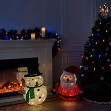 Load image into Gallery viewer, EAMBRITE Set of 2 30-Inch 100L LED Collapsible Snowman and Santa Claus Lighted Holiday Display for Christmas Seasonal Decor Indoor Outdoor Xmas Yard Decoration