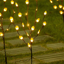 Load image into Gallery viewer, Vanthylit Lighted 30'' 3PK Twig Branches Pathway Light with White Leaf 60LED Branches Lights Waterproof Brown Willow Branch Lights for Outdoor and Indoor Decor