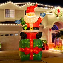 Load image into Gallery viewer, Christmas Inflatable Lights, Vanthylit Santa Claus Outdoor Decoration 6FT Blow Up Santa Gift Box with Bright Warm White LED Christmas Decoration for Yard Holiday Indoor and Outdoor Use