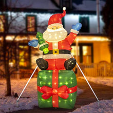 Load image into Gallery viewer, EAMBRITE 6 FT Christmas Inflatable Santa Claus with 180LED Warm White Lights, Blow Up Santa Outdoor Christmas Decorations for Yard, Garden, Lawn, Party